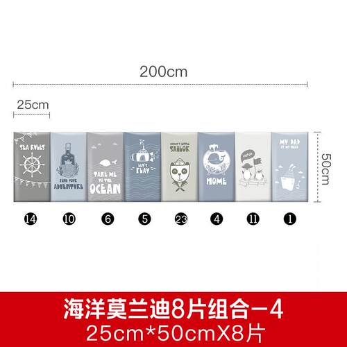 jih3儿童防撞墙贴软包床头板靠背自粘宝宝房间榻榻米墙贴护墙围软