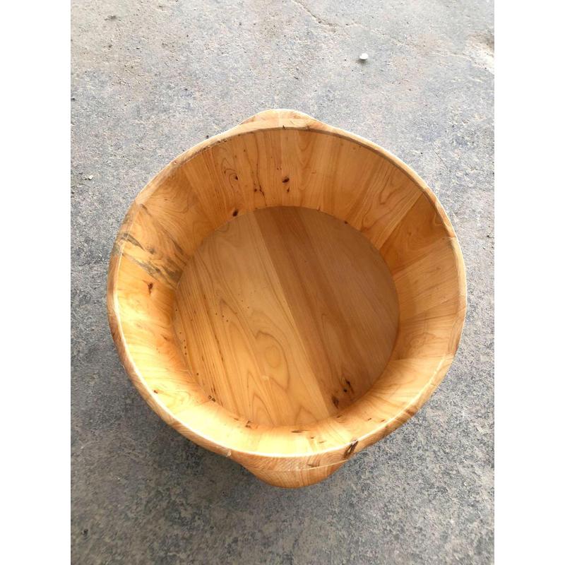 香柏木泡脚木桶洗脚木盆单边熏蒸木桶26公分足浴实木加厚洗脚木桶