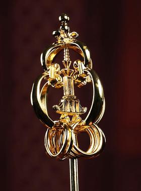 铜禅杖配件地藏王菩萨法杖佛像手持锡杖地藏法器小饰品摆件