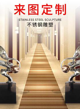 不锈钢飘带雕塑立体大型酒店大堂家居园林景观摆件户外落地小品