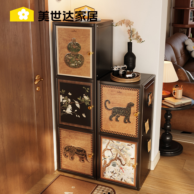 美世达极窄鞋柜家用小窄门口收纳柜靠墙入户窄高立式玄关2025新款