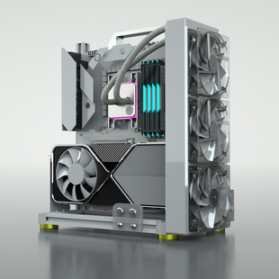 创意ITX台式 布克斯 个性 MATX电脑铝合金机箱架 机水冷箱 开放机箱