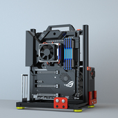 机水冷MATX铝合金创意EATX大板全铝立式 ITX台式 机箱架个性 开放式