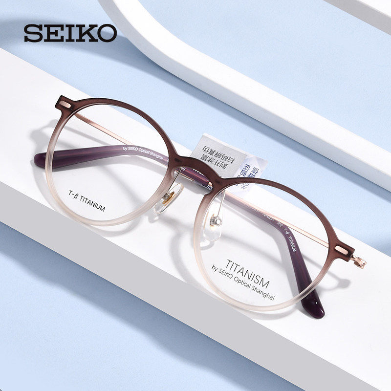 精工钛赞新款 全框钛材超轻 复古男女时尚板材近视眼镜框架TS6201