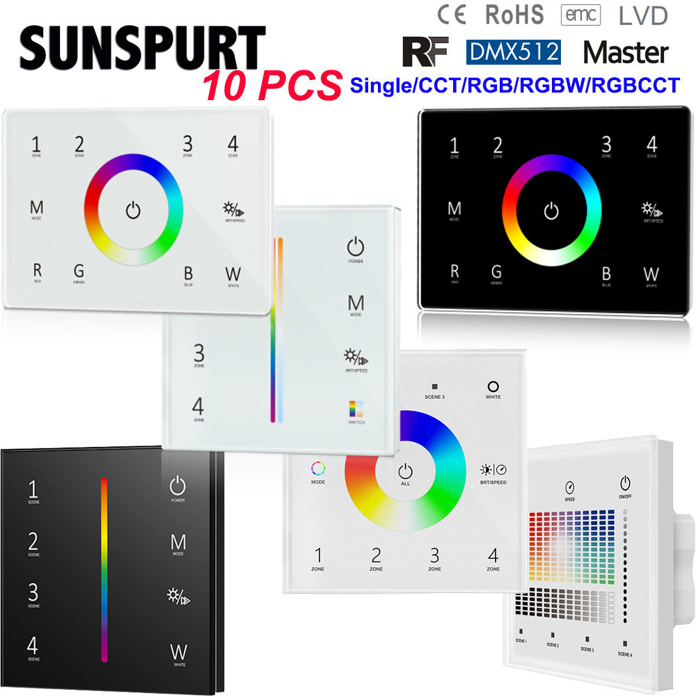 DMX512解码器LED灯带RGB/RGBCW面板DMX主控LED控制器面板可四分区