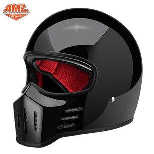 微瑕疵AMZ复古男女全盔机车哈雷头盔玻璃钢电动车轻便四季小盔体