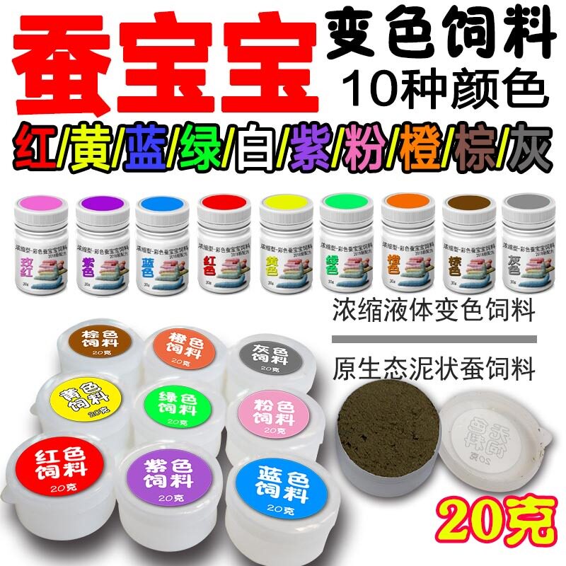 七彩蚕宝宝彩色蚕彩蚕活体蚕变色蚕宝宝