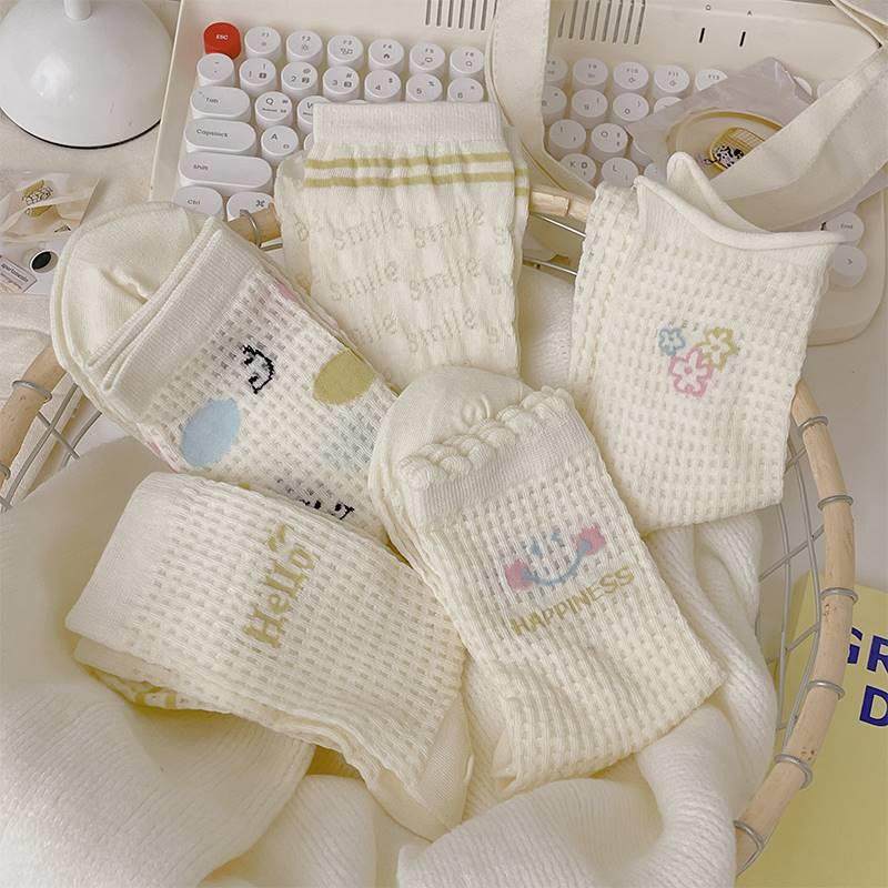 花边袜子女中筒棉袜夏季薄款可爱卡通木耳边透气网眼夏天堆堆长袜,女士内衣/男士内衣/家居服,中筒袜,淘宝优惠券,粉丝福利购,淘宝优惠卷