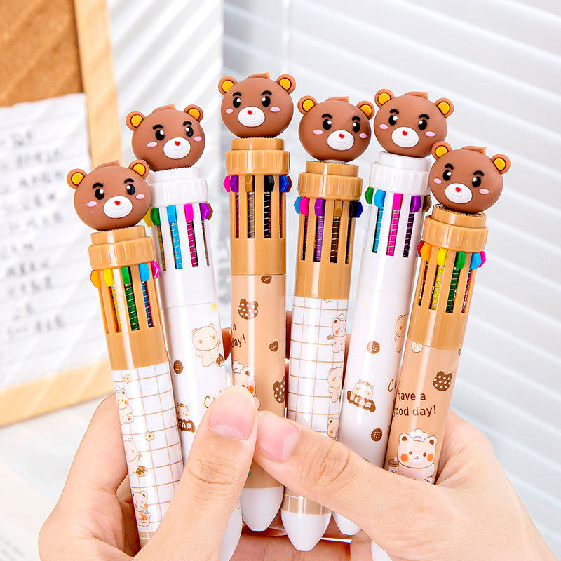 儿童节奖励十色笔新年礼品创意幼儿园班级分享实用文具礼物圆珠笔