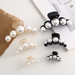 韩国ins珍珠发夹边夹少女后脑勺大小号发抓头发夹子抓夹发卡头饰