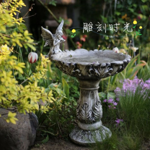 别墅美式 户外新款 树脂花架花仙子花盆 花园喂装 乡村庭院 饰品摆件