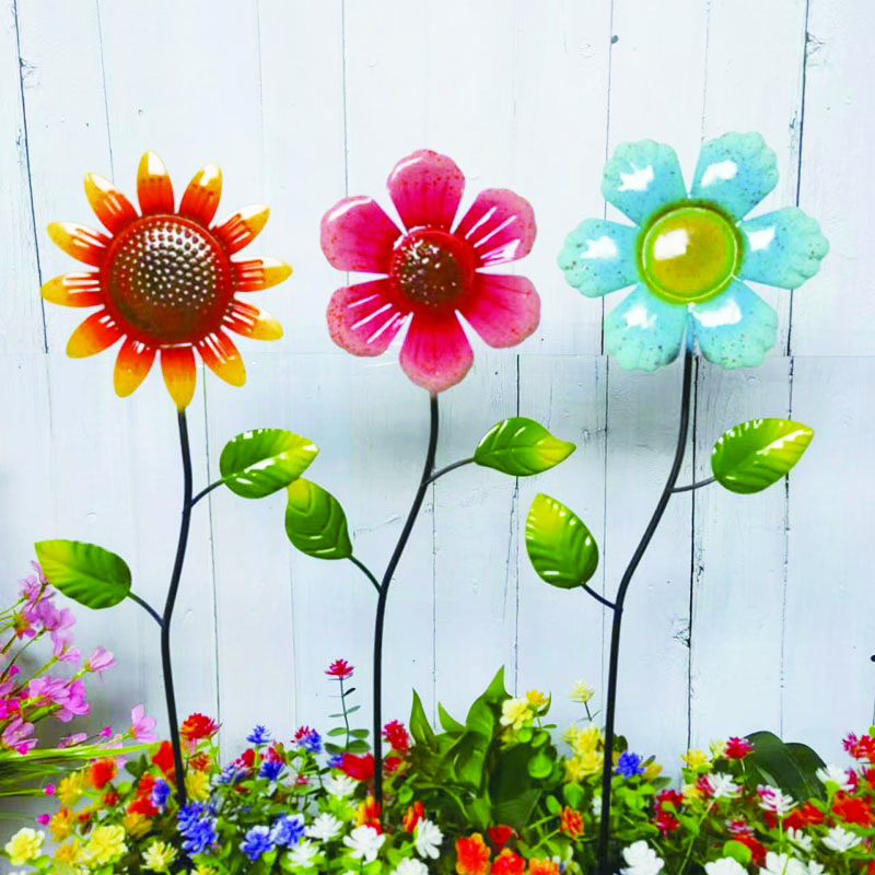 风车向日葵花插美式铁艺园艺杂货阳台庭院花园插土花盆装饰