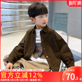 儿童衬衣外套休闲翻领洋气春季 男童长袖 新款 2026春秋装 上衣潮 衬衫
