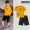 ZH692 yellow T-shirt+black pants