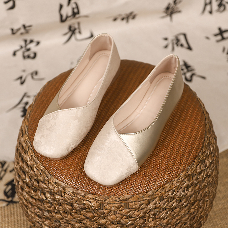 单鞋女平底2025春秋季新款瓢鞋芭蕾浅口软底舒适包跟一脚蹬晚晚鞋