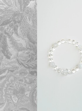 QIANTAO「雪绒」原创天然高净体白水晶好运招财手串情侣手链礼物