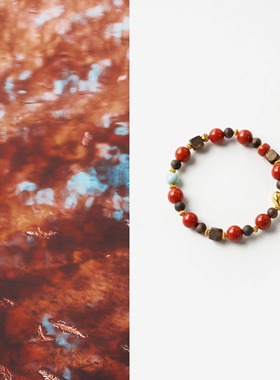 QIANTAO「花葶」原创天然高品质南红绿松石沉香手串女手链礼物