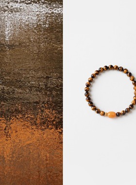 QIANTAO「暖香」原创天然招财蜜蜡手串转运虎眼石情侣好运手链