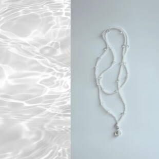 QIANTAO「弦清」原创稳定情绪天然高净体白水晶双圈项链女生礼物