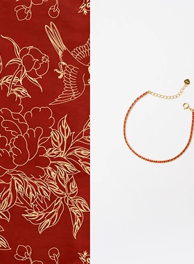 QIANTAO「映喜」原创925银度18k金红绳手链好运本命年红平安礼物