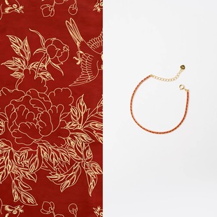 QIANTAO「映喜」原创925银度18k金红绳手链好运本命年红平安礼物