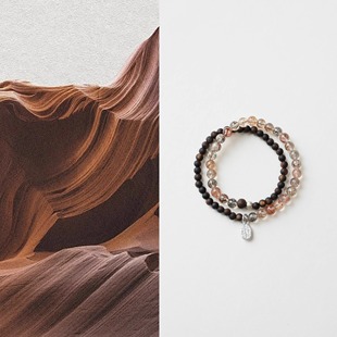 QIANTAO「风涧」原创天然黑金超铜发晶沉香手链水晶招财手串礼物