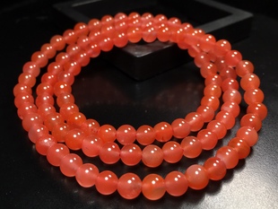 时尚 新款 保真天然 包邮 南红玛瑙凉山樱桃红5mm三圈108手链项链两用