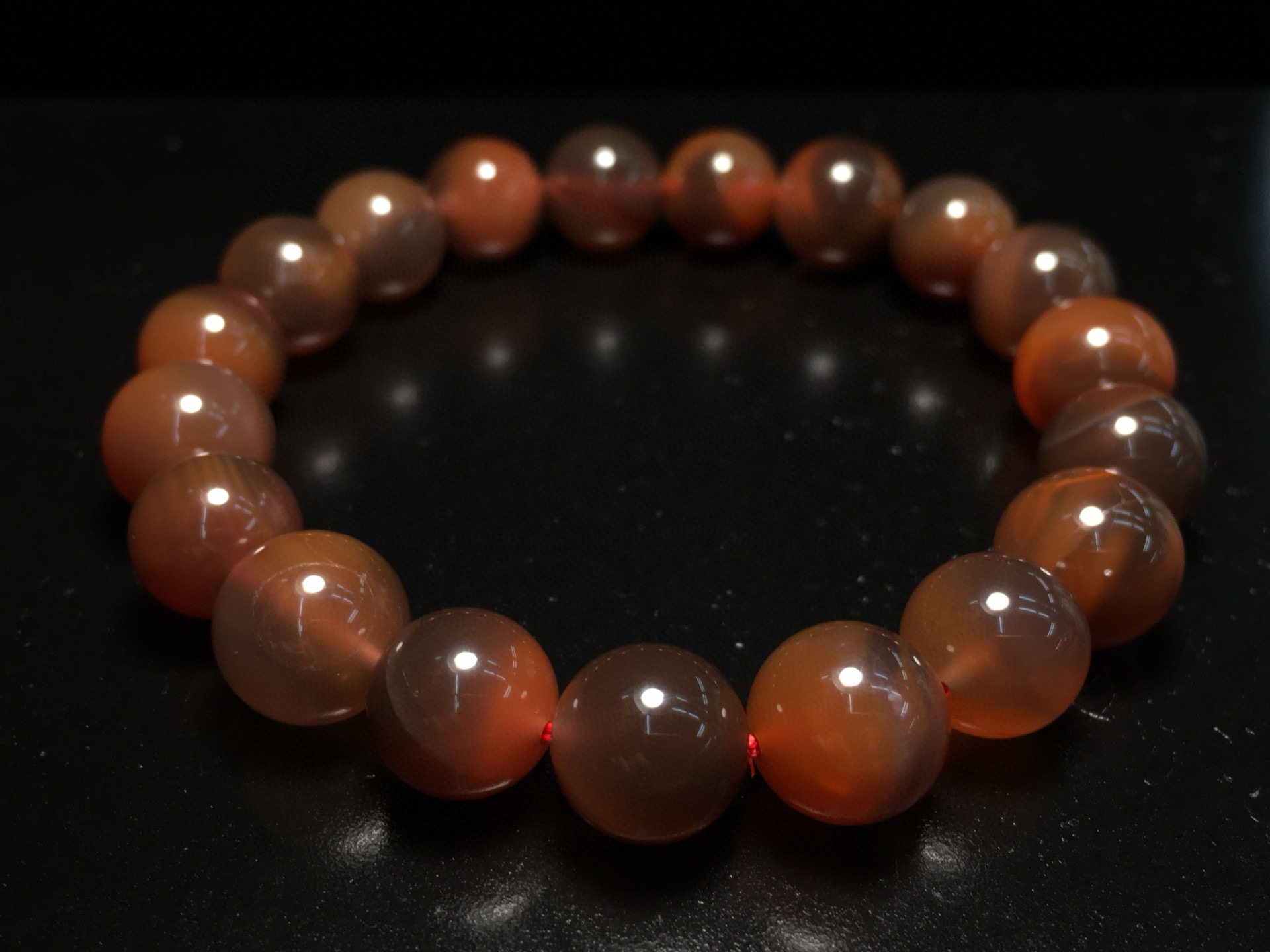 10mm天然南红玛瑙手链女款手串圆珠子配珠黑冻包浆饰品送礼文玩