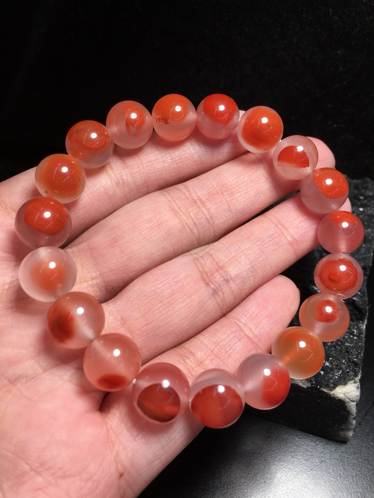 10mm天然南红玛瑙手串冰飘南红手串鸽血红水墨飘花鸿运当头送礼