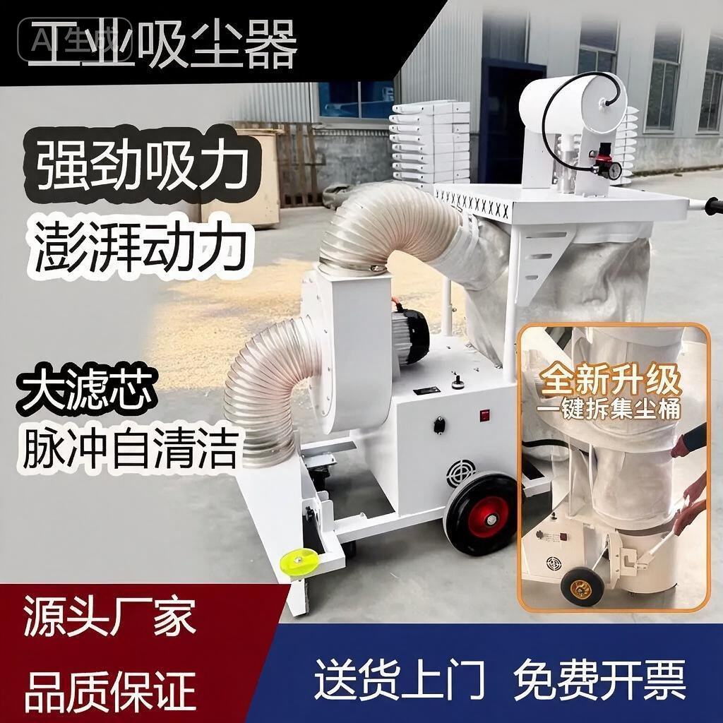 车间工业除尘家具厂车间脉冲式灰尘地面无线有线吸尘车吸尘器除尘