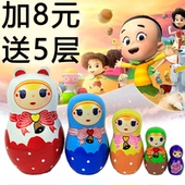 正品清仓俄罗斯特色5层套娃大头儿子同款礼物纪念儿童环保木玩具
