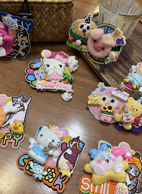 胸针KT小新毛毡小猪情侣帆布包
