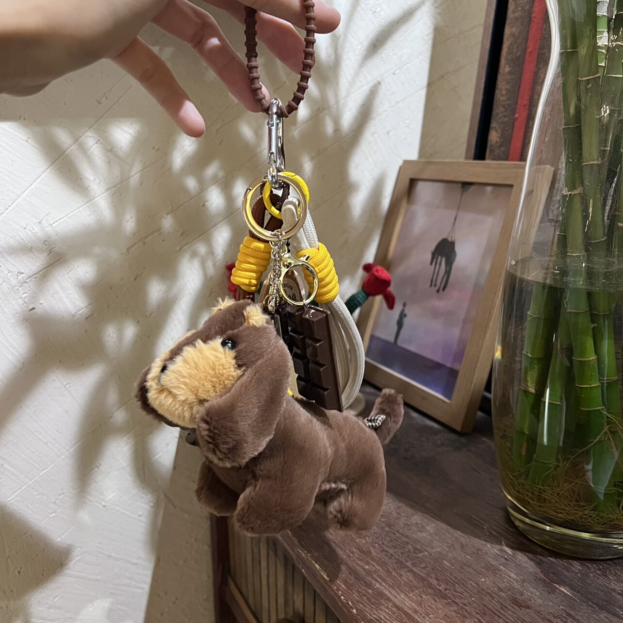 韩国钥匙扣毛绒卡通腊肠狗汽车钥匙扣包包挂件网红礼物女生情侣