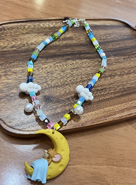水晶项链猫和老鼠月亮杰瑞树脂