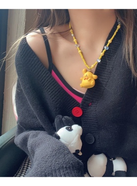 小熊布丁狗串珠项链女生