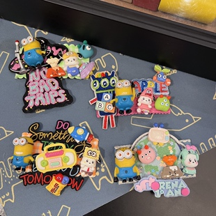 日韩卡通可爱小黄人彩色格子掰掰夹刘海发夹女生少女心发饰侧边夹