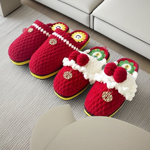 孺子牛手工蝴蝶结花朵婚鞋