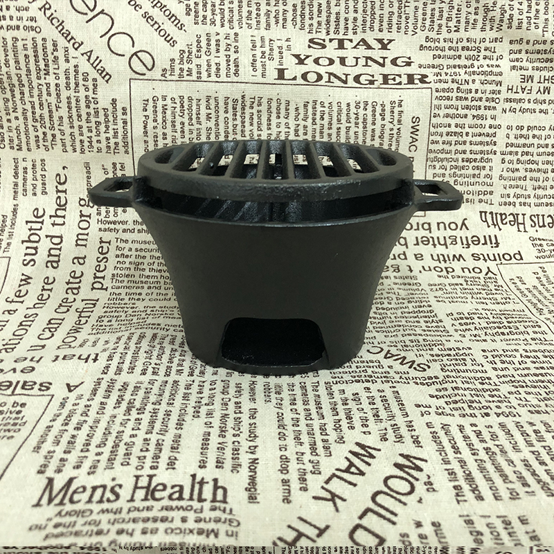 日式无涂层迷你铸铁烧烤炉木炭室内户外露营围炉煮茶烤肉一人食