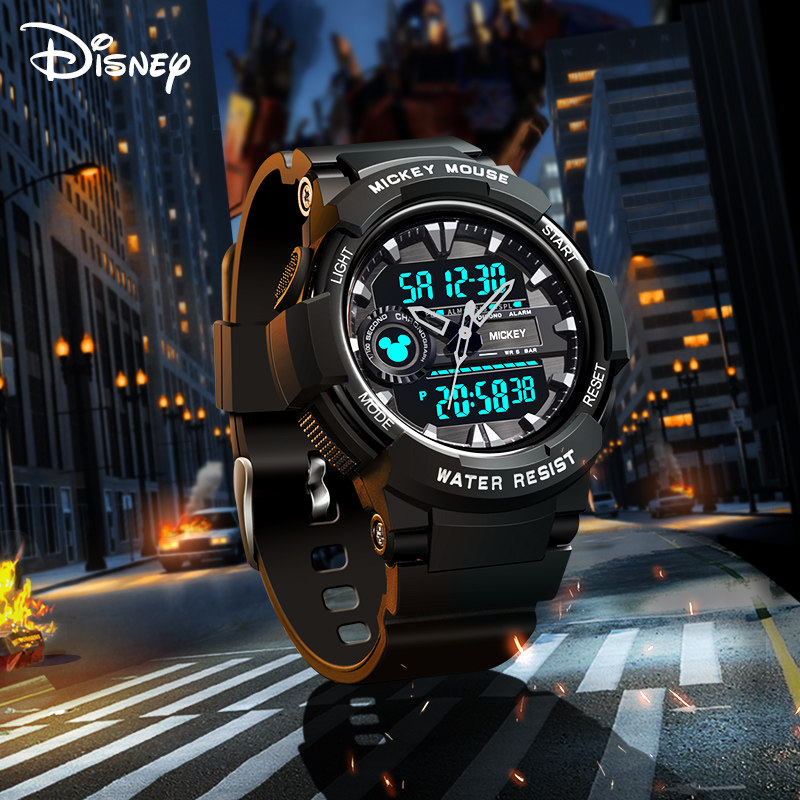 迪士尼电子手表男款学生初中生高中男生2023新款儿童男孩机械运动