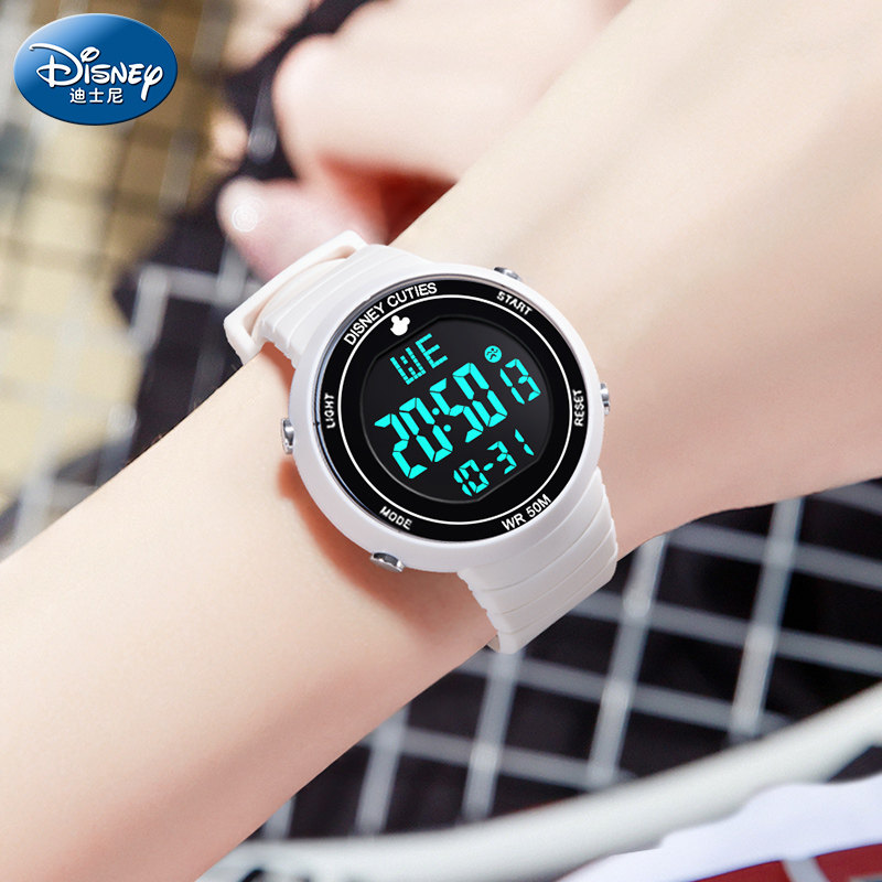 迪士尼女孩手表初中高中生20223新款女款学生运动防水儿童电子表