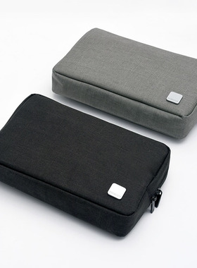 KACO ALIO 爱乐防水防污 商务简约出差旅行整理洗漱用品化妆包证件耳机口红收纳手包 学生文具笔袋有隔层中包