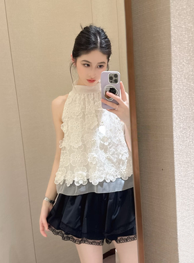 JR 专柜正品2026春季新款 挂脖无袖甜美千金风衬衫上衣女XSJ1S09D