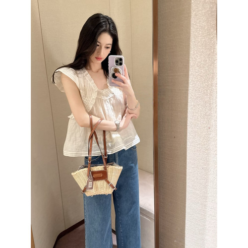 JR 专柜正品 2026年春季新款 甜美设计感压褶衬衫上衣女XSJ1S03B