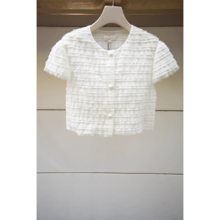 蕾丝花边甜美拼接针织衫 2026春新款 上衣女XSJ1S04D 专柜正品