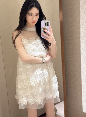 JR 专柜正品 2026春季新款 千金甜美气质绣花无袖连衣裙XSJ1L11D