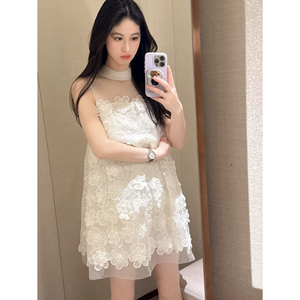 JR 专柜正品 2026春季新款 千金甜美气质绣花无袖连衣裙XSJ1L11D