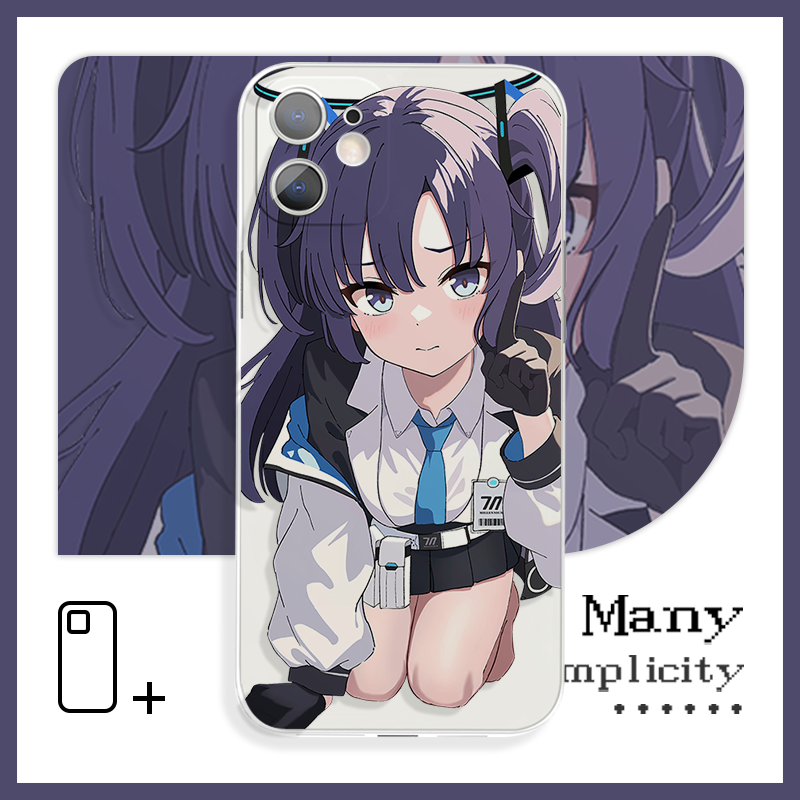 碧蓝档案跪姿优香小清新少女心苹果15手机壳适用于苹果15Pro小米14vivoy59荣耀90红米k40iQOO11华为mate60pro