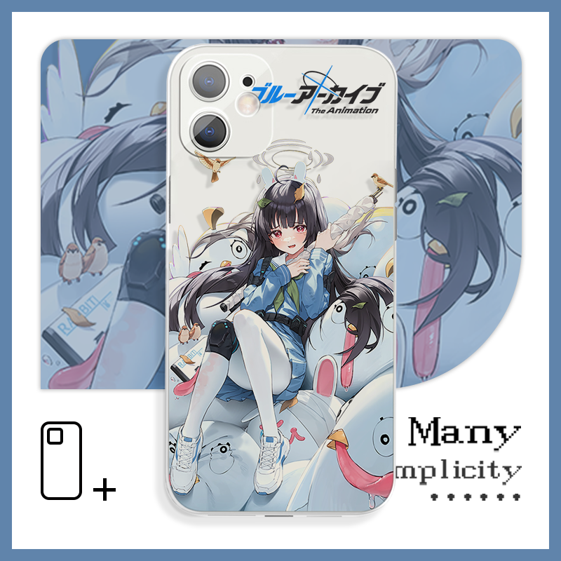 碧蓝档案美游的宠物青春少女心苹果15手机壳适用于苹果15Pro小米14vivoy59荣耀90红米k40iQOO12华为mate60pro