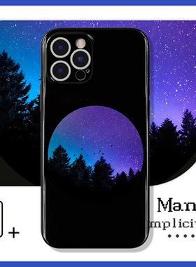 黑亮窗口紫色氛围夜景个性苹果手机壳XS适用于苹果14Pro小米11vivoy59s荣耀80红米k70iQOO14华为p30一加11pro