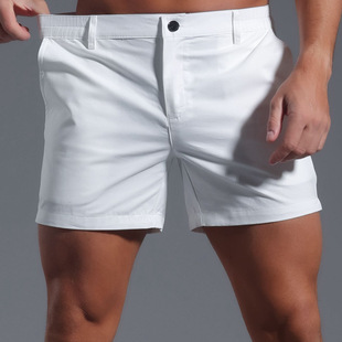 男士 青年纯棉裤 系扣拉链三分裤 潮流腰带3分裤 衩 时尚 纯棉休闲短裤